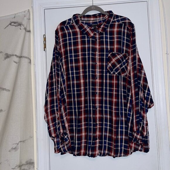 Torrid Size 6 Plaid Flannel Button Up Long Sleeve Shirt - Picture 5 of 8
